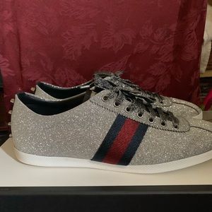 Gucci glitter web sneakers with studs